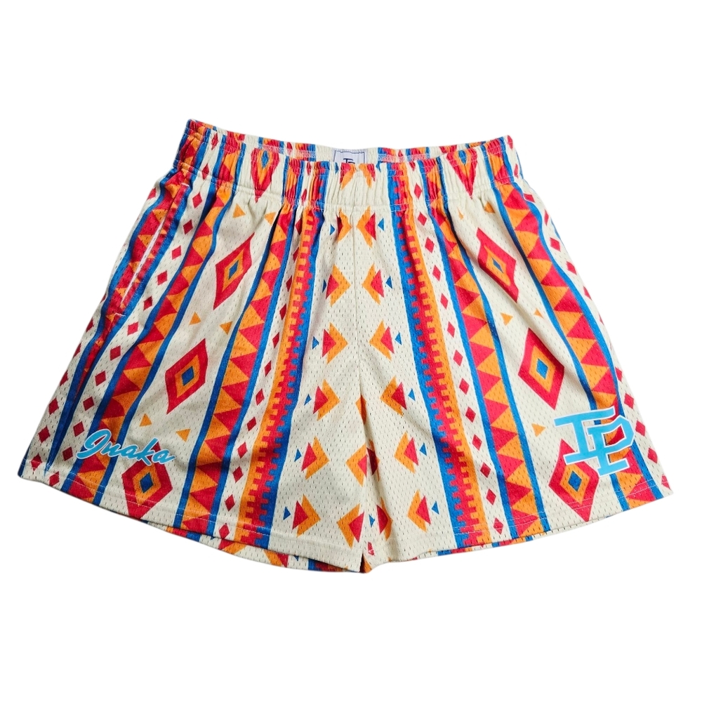 Inaka Power IP Aztec Mesh Basketball Shorts Geometric Tribal Colorful